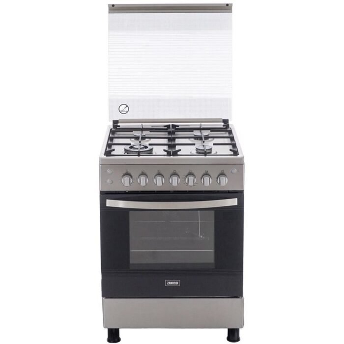 Zanussi CoolCast Cooker - 4 Burners - 60cm - Cooling Fan - Stainless & Inox - ZCG61296XA - Image 1