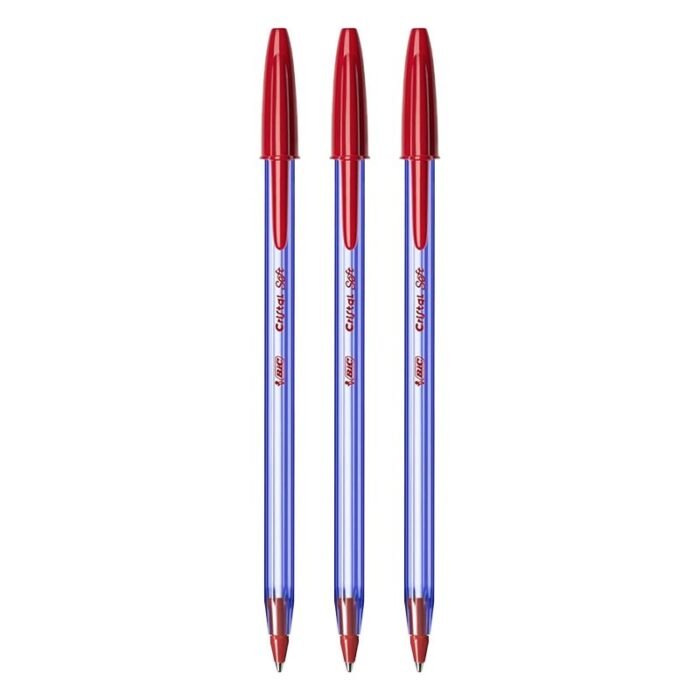 Bic Cristal Soft Pen - Red - 3 Pieces - Image 1