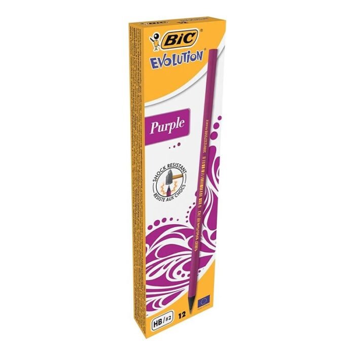 Bic Evolution HB Purple Pencil - 12 Pieces - Image 1