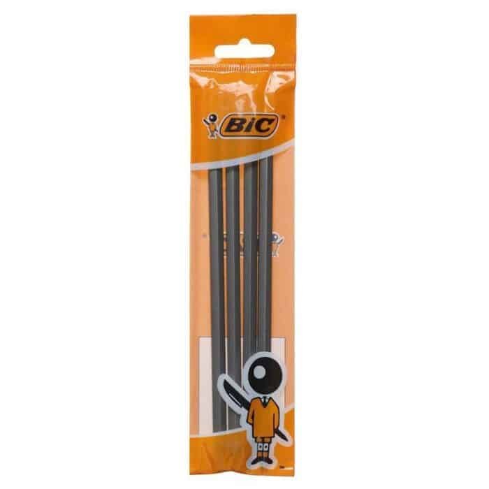 Bic HB Black Pencil With Eraser - 4 Pieces - Image 1