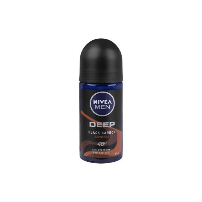 Nivea Men Deep Black Carbon Espresso Anti-Perspirant Deodorant Roll-On - 50ml - Image 1