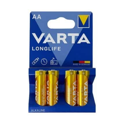 Varta Long Life AA Alkaline Batteries - 4 Batteries