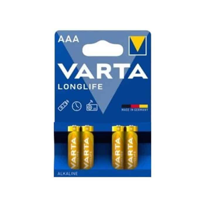 Varta Long Life AAA Alkaline Battery - 4 Batteries - Image 1