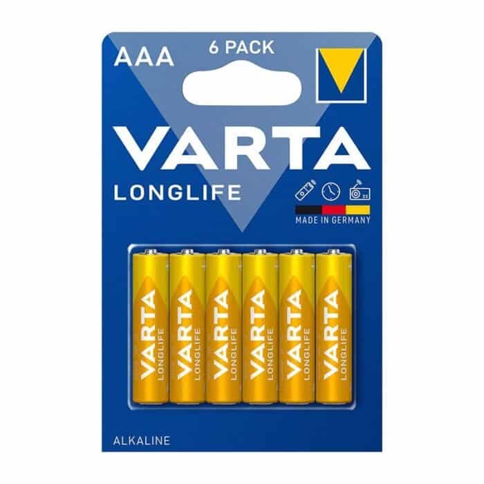 Varta Long Life AAA Alkaline Battery - 6 Batteries - Image 1