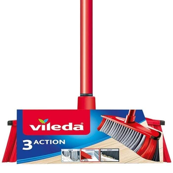 Vileda 3 Action Broom With Stick - Image 1