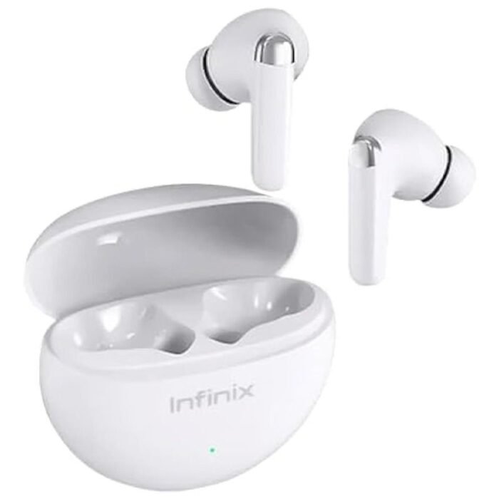 ⁦سماعات الأذن اللاسلكية Infinix Buds Neo - 28 ساعة تشغيل - أبيض - XE26⁩ - الصورة ⁦1⁩