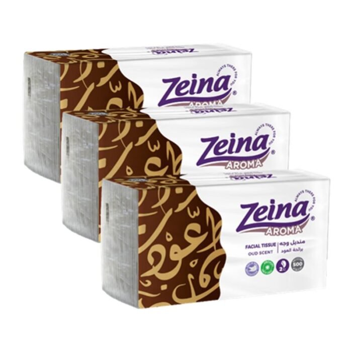Zeina Aroma With Oud Scent - 500 Tissues x 3 Pieces - Image 1