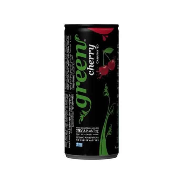 Green Cherry Carbonated Stevia Sweetened Soda Drink - 330ml - Image 1