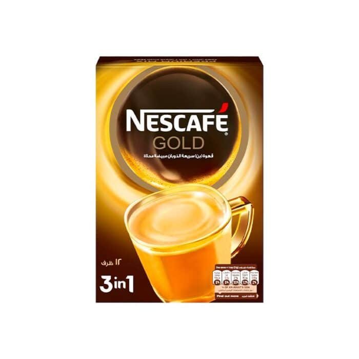 Nescafe Gold 3 in 1 Instant Coffee - 21g X 12 Sachets - Image 1