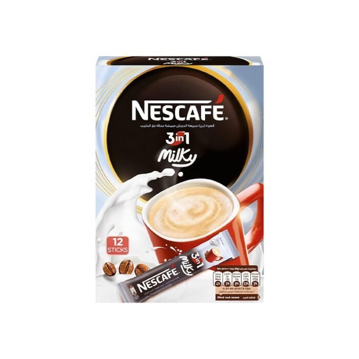 Nescafe Milky 3 In 1 Instant Coffee - 20g x 12 Sachets - Image 1