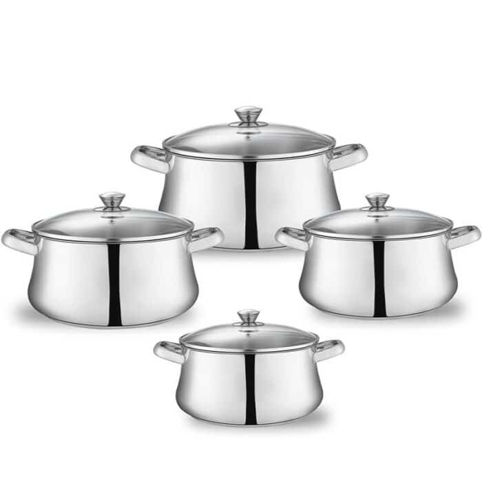Zahran Pot Set With Glass Lids - 8 Pieces - Image 1