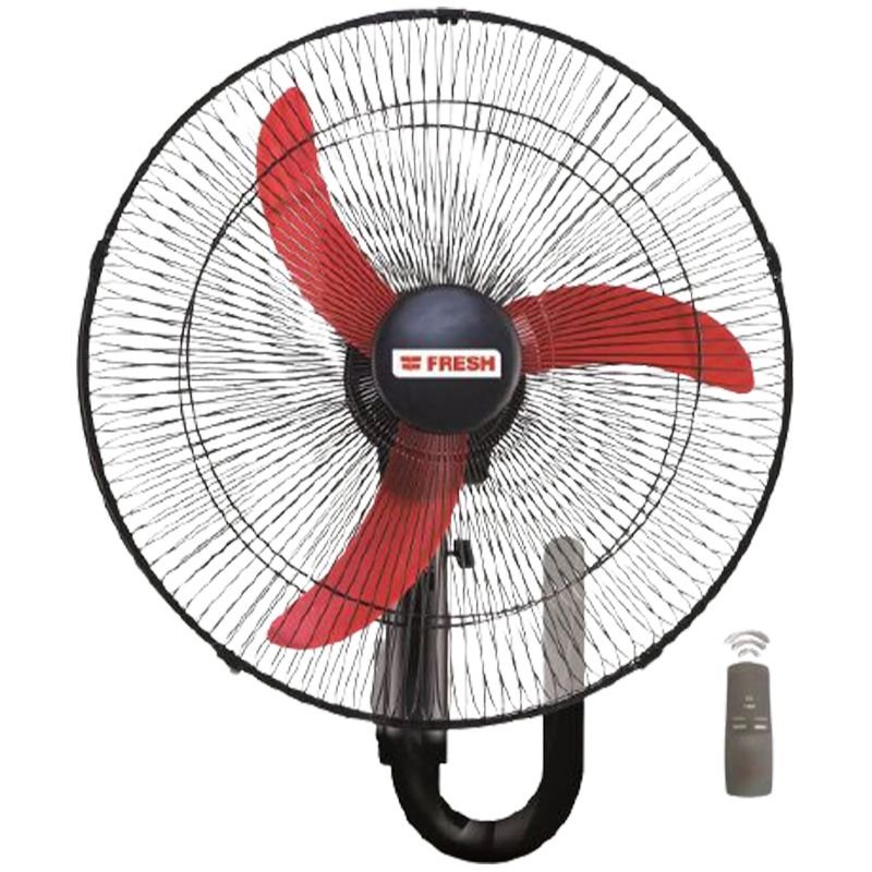Fresh Wall Fan - 20 Inch - 3 Speed - With Remote - Black & Red - Shabah Fresh Wall Fan - 20 Inch - 3 Speed - With Remote - Black & Red - Shabah - Image 1