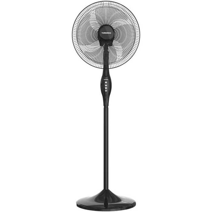 Tornado Stand Fan - 16 Inch - 4 Blades - 3 Speeds - Fan Oscillation Control - Black - TSF-16W - Image 1