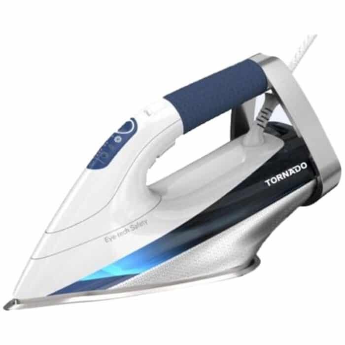 Tornado Digital Steam Iron - 2400-2800W - Ceramic Non-Stickable Soleplate - White x Blue - TST-2400E - Image 1