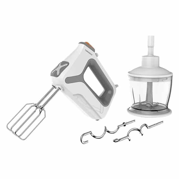 Tornado Hand Mixer - 400 Watt - 5 Speeds - Chopper 0.3 Liter - White - THM-400SS - Image 1