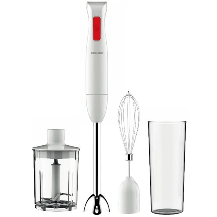 Tornado Hand Blender - 250 Watt - Chopper 500ml - Stainless Steel Blade - White - HB-250T - Image 1