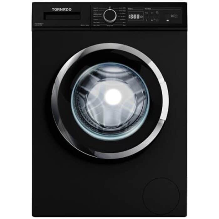 Tornado Automatic Front Load Washing Machine - 6K - 800RPM - Drain Pump - Black - TWV-FN68BKOA - Image 1