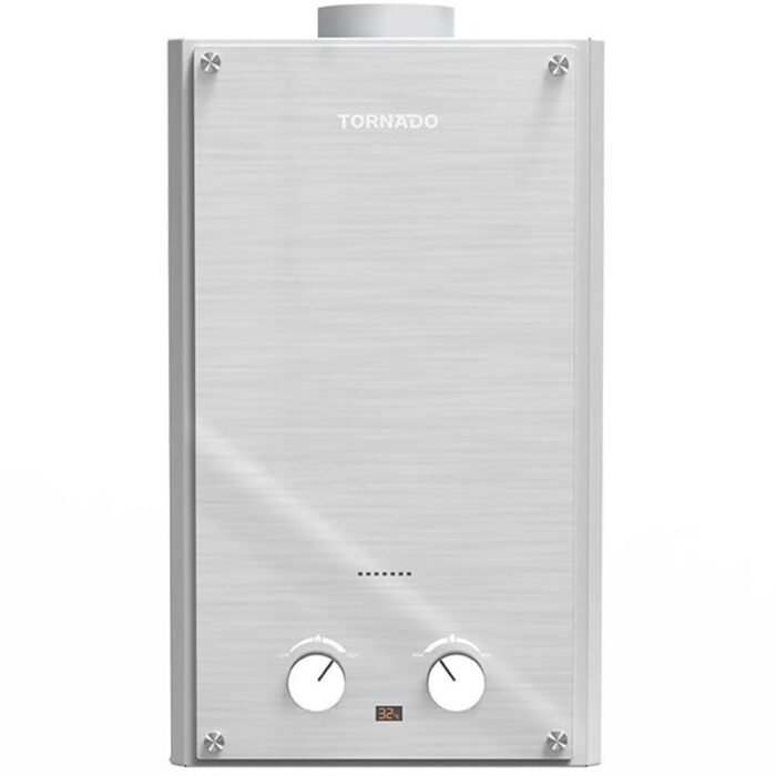 Tornado Gas Water Heater - 10L - Natural Gas - Digital Display - Silver - GHE-10MP-GS - Image 1