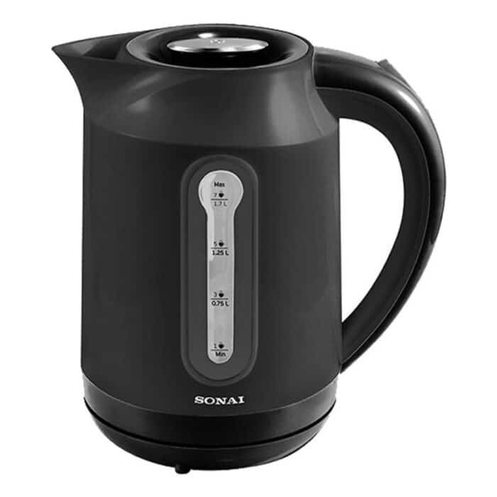 Sonai Plastic Kettle - 1.7L - 2200W - 360 Rotating Base - Black - MAR-3000 - Image 1