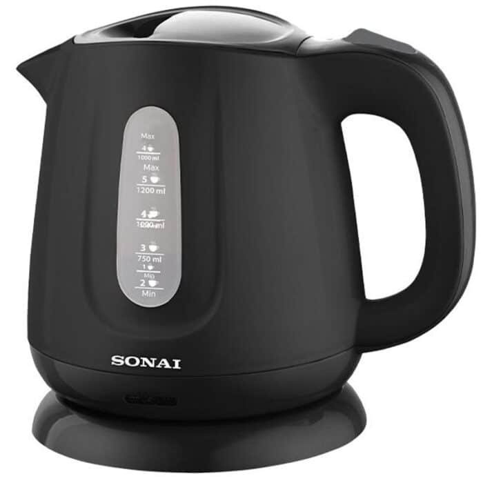 Sonai Plastic Kettle - 1.2L - 1100w - Boil Dry Protection - Black - Mar-2200 - Image 1