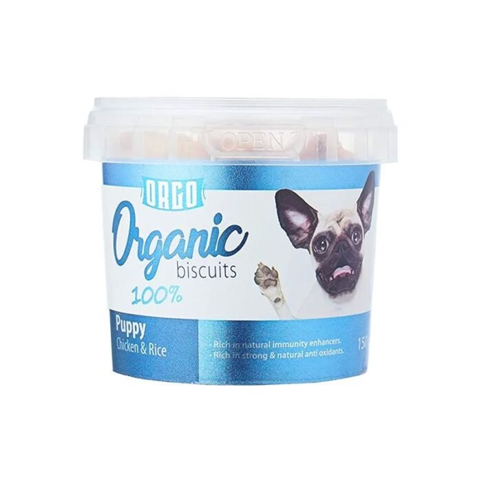 Orgo Organic Puppy Chicken & Rice Biscuits - 150g - Image 1