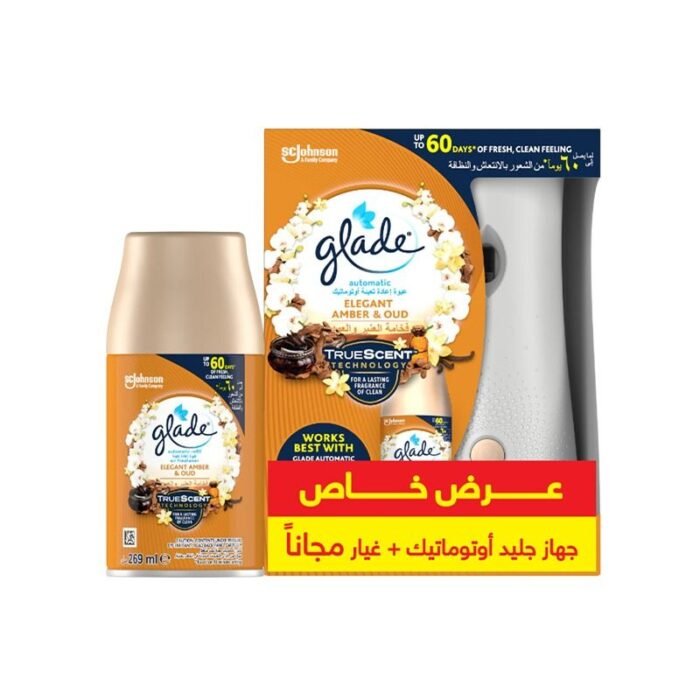 ⁦جليد معطر هواء أوتوماتيكي من جليد معطر هواء أوتوماتيكي بالعنبر والعود - 269 مل + إعادة تعبئة أوتوماتيكية - 269 مل⁩ - الصورة ⁦1⁩