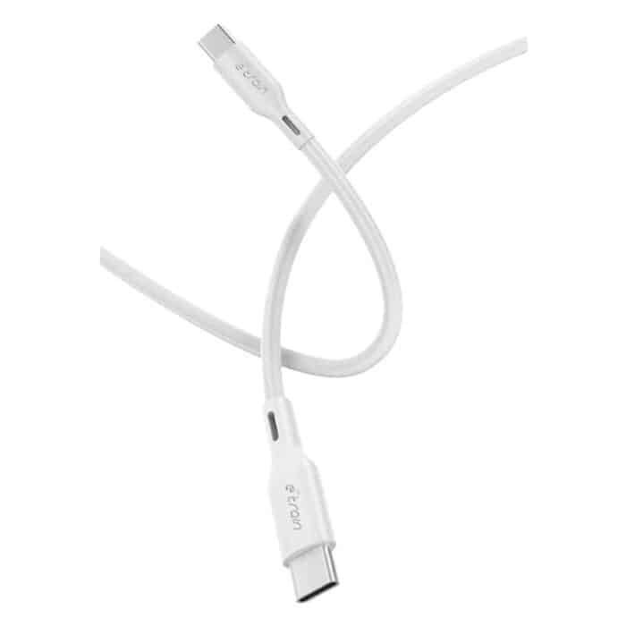 ⁦كابل مزامنة وشحن E-Train - USB - C إلى USB - C - 1M - أبيض - MP621⁩ - الصورة ⁦1⁩