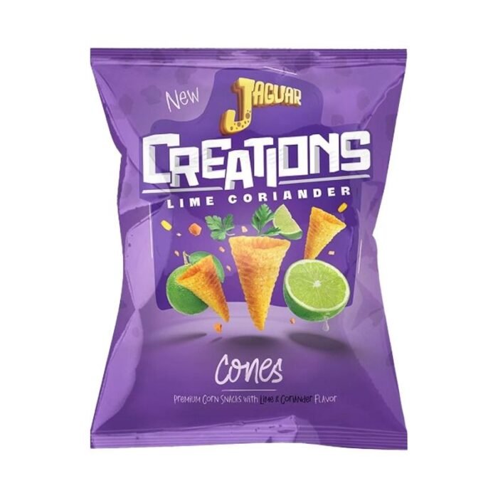 Jaguar Creations Lime & Coriander Corn Cones - 40-48g - Image 1