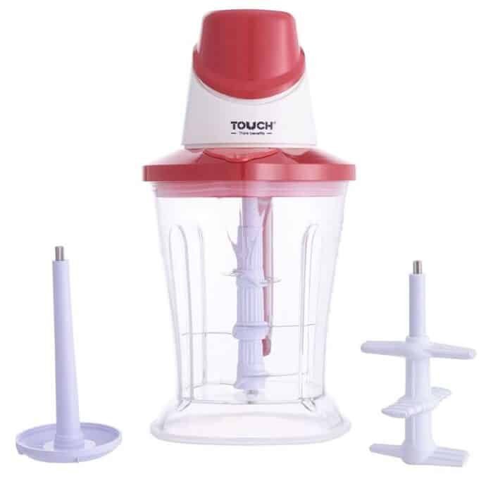 Touch Meat Chopper - 2L - 700W - Garlic Peeler - White & Red - 40551 - Image 1