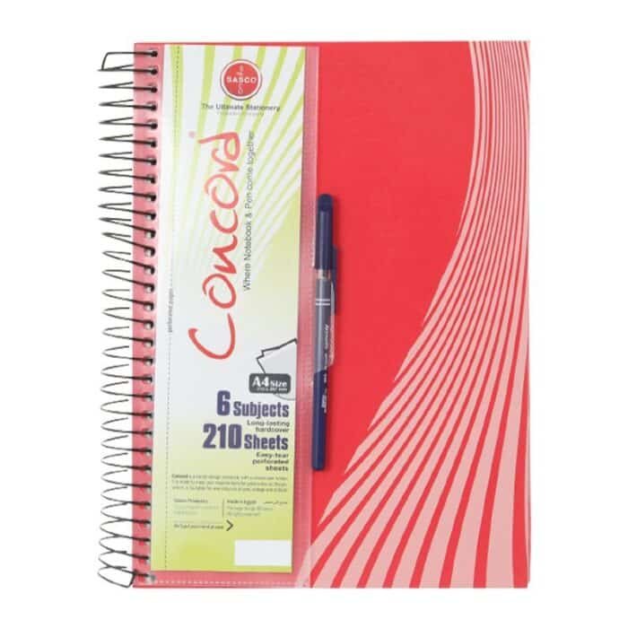 Sasco Concord Spiral Notebook - 6 Subjects - 210 Papers - Size A4 - Image 1