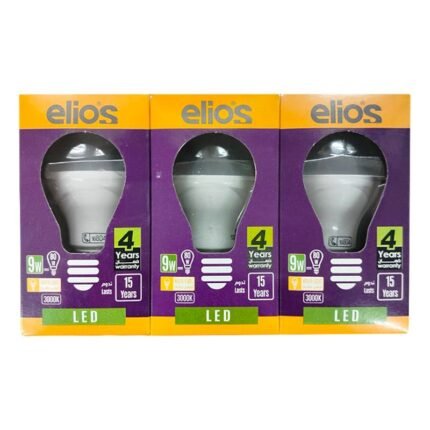 لمبة إضاءة إليوس E27 ليد E27 LED دافئة دافئة - 9 وات - 3 قطع