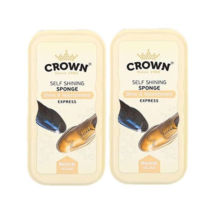 Crown Express Neutral Self Shining Shoe Sponge - 2 Pieces - Image 1