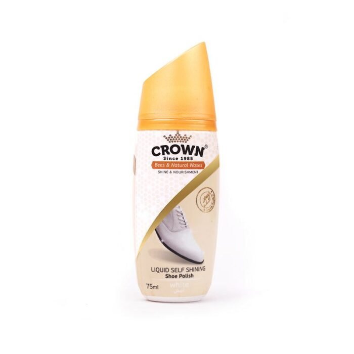 Crown Liquid Shoe Polish - White - 75ml - Image 1