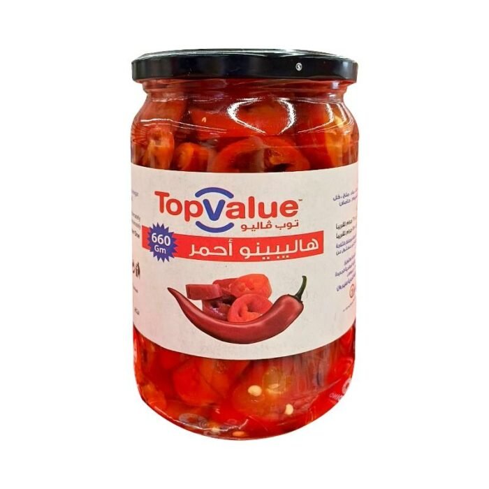 Top Value Pickled Red Jalapeno - 660g - Image 1