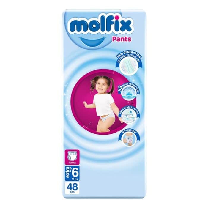 Molfix Pants Diapers - +15Kg - Size 6 Extra Large - 48 Diapers - Image 1
