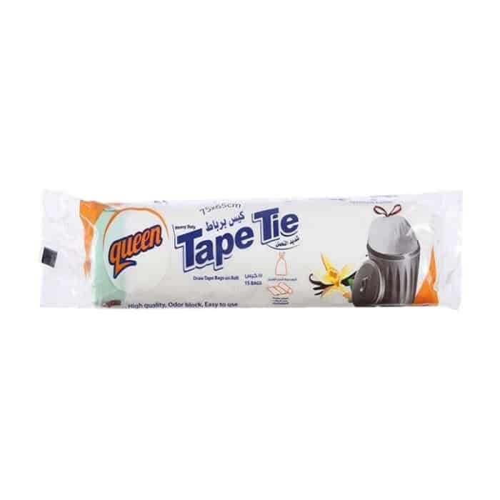 Queen Vanilla White Draw Tape Bags Roll - 65 x 75cm - 15 Bags - Image 1