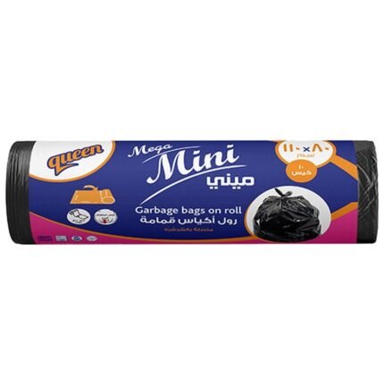 Queen Mega Mini Black Garbage Bags Roll - 80 x 110cm - 10 Bags