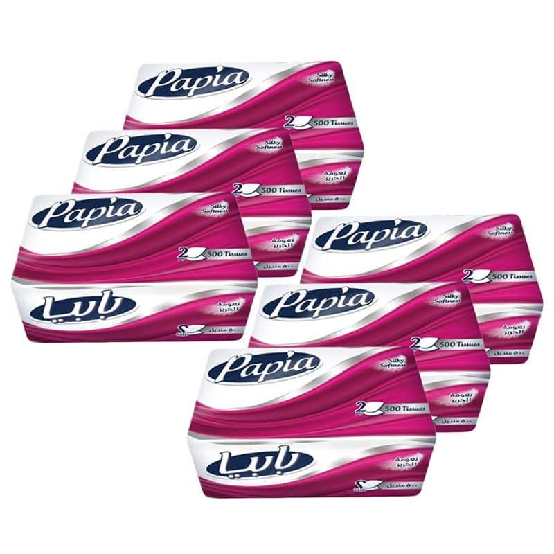 Papaia Facial Tissues - 2 Ply - 500 Tissues x 6 Pieces Papaia Facial Tissues - 2 Ply - 500 Tissues x 6 Pieces - Image 1