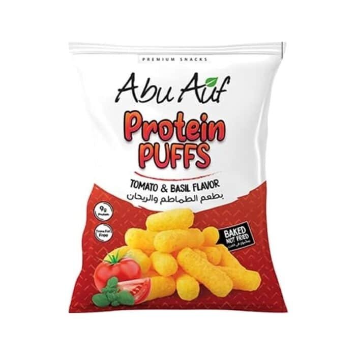Abu Auf Tomato & Basil Protein Puffs - 60g - Image 1