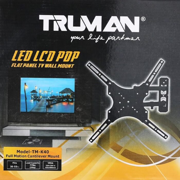 ⁦حامل جداري لتلفاز ترومان LED/LCD/LCD/لوحة مسطحة - يناسب 26-55 - TM-K40⁩ - الصورة ⁦1⁩