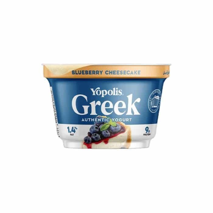 Yopolis Blueberry Cheesecake Greek Yogurt 1.4% Fat - 150g - Image 1