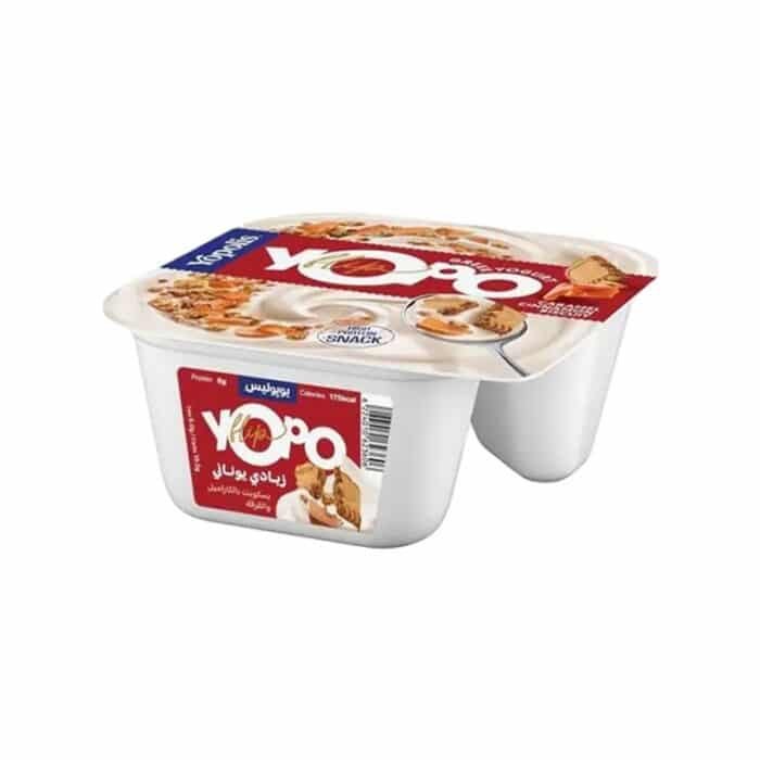 Yopolis Yopo Caramel & Cinnamon Biscuits Greek Yogurt - 145g - Image 1
