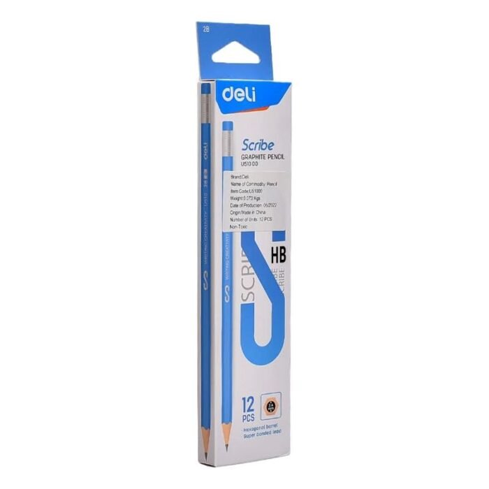 Deli HB Pencil with Eraser- 12 Pencils - EU50800-HB - Image 1