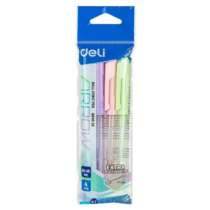 Deli Ball Point Pen - 0.7mm - Blue - EQ03032 - 4 Pieces - Image 1