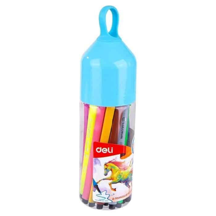 Deli Felt Coloring Pens - 24 Colours - EC10526 - Image 1
