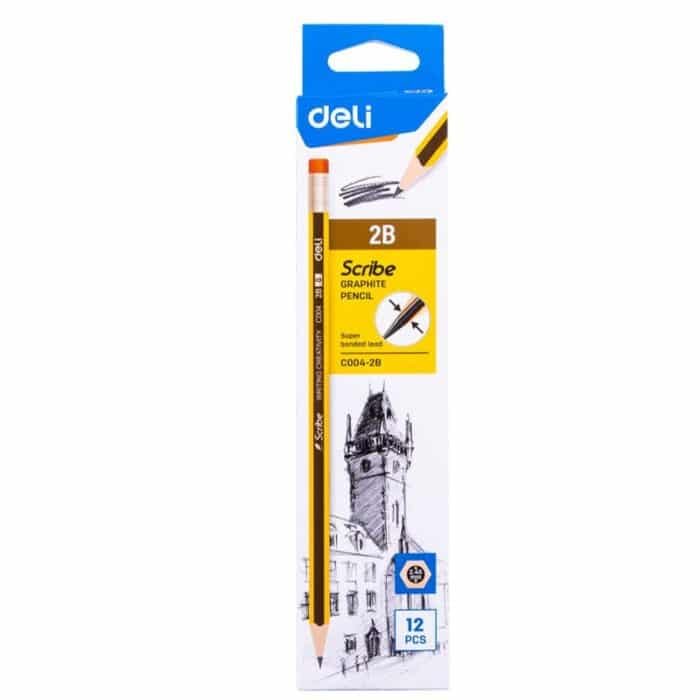 Deli Pencil With Rubber - 12 Pieces - Image 1