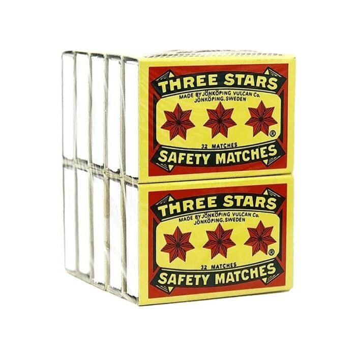 Three Stars Safety Matches x 10 Pieces - Image 1