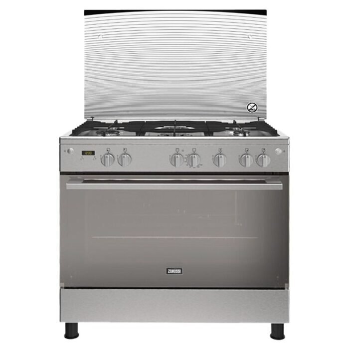 Zanussi Coolmax Cooker - 5 Burners - 90cm - Cooling Fan - Inox - ZCG94396XB - Image 1