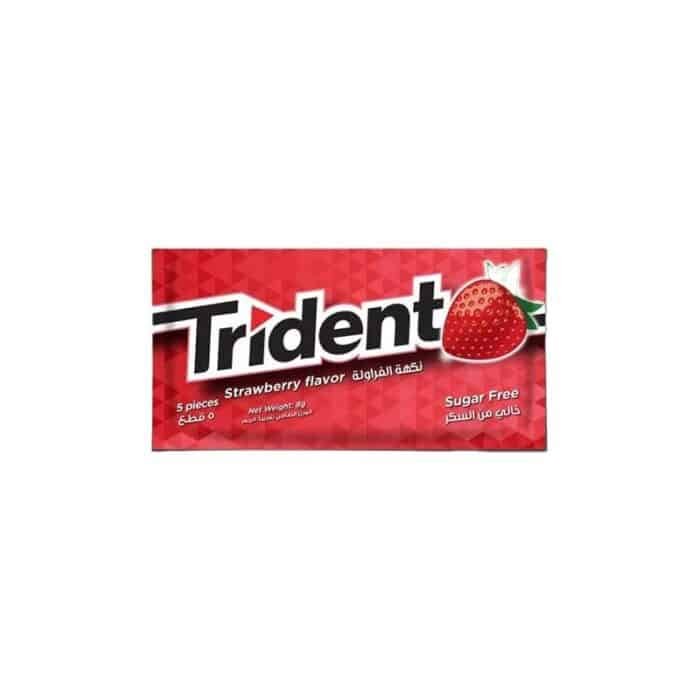 Trident Strawberry Sugar Free Chewing Gum - 5 Pieces - Image 1