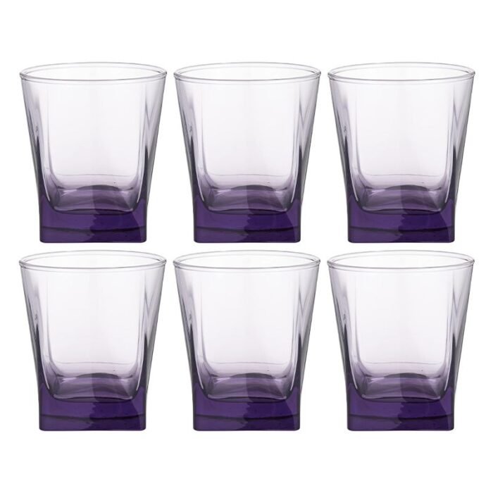 Pasabahce Carre Drinkware Set - 205 cc - Purple - 6 Pieces - Image 1